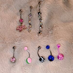Bundle of 8 Belly Button Rings